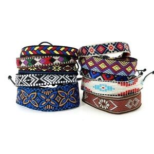 3 For $35 Bohemian Handwoven 10 Piece Unisex Bracelet Set Various Woven Patterns